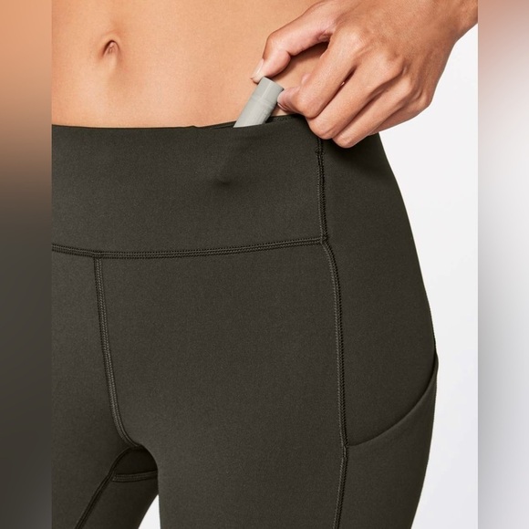 Lululemon Speed Up Crop *21" in Dark Olive 4 - Picture 6 of 7